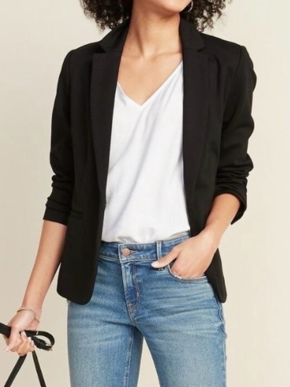 Old Navy Classic Ponte Knit Blazer Black XL